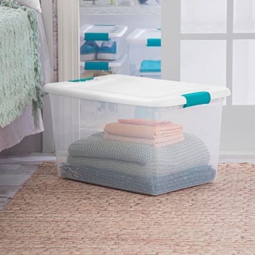 Sterilite 64 Quart Clear Plastic Stackable Storage Container Bin Box Tote with White Latching Lid Organizing Solution for Home & Classroom, 48 Pack - Image 5