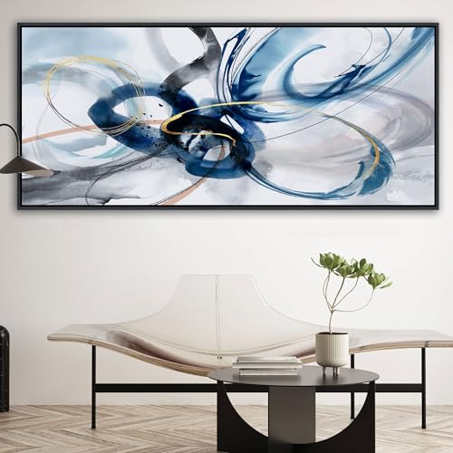 KLAKLA Abstract Wall Art 86x39 Inches - Huge Canvas Picture Wall Decor Living Room Oversized Artwork for Walls Bedroom Office Decoration Modern Frame Wall Art - Image 3
