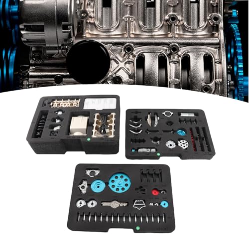 plplaaoo 4 Cylinder Engine Kit All Metal DIY Assembled Model Electric Four Cylinder Engine Mechanical Car Toys for Kids Adults Collectors Aluminum Alloy Stainless Steel 158.5x182x117mm - Image 5
