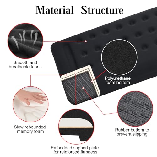 RWORCP L-Shaped Keyboard Wrist Rest, Ergonomic Elbow Pad for Desk,Memory Foam Elbow Support Padding with Non-Slip,Easy Typing, Pain Relief, for Computer, Laptop, Gaming(Classic Black) - Image 3