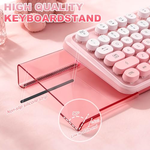 ShunChengFa Computer Keyboard Wrist Rest Bracket, Memory Foam Keyboard Wrist Rest Set, Non-Slip Silicone Base, pergonomic and Convenient Typing, ain Relief,Suitable for Office, Work, Gaming (Pink) - Image 5