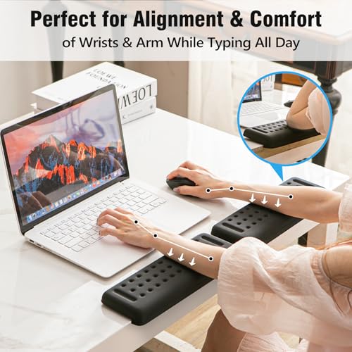 RWORCP L-Shaped Keyboard Wrist Rest, Ergonomic Elbow Pad for Desk,Memory Foam Elbow Support Padding with Non-Slip,Easy Typing, Pain Relief, for Computer, Laptop, Gaming(Classic Black) - Image 5