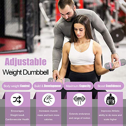 Adjustable Hand Dumbbells for Women - 1 Set Portable Rubber Fitness Equipment, Suitable for Home Workout Dumb Sets Women - Image 9