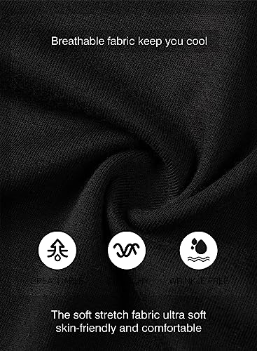 JMIERR Men\'s 3 Pack Cotton Hipster Hip Hop Longline Crewneck T-Shirt, Short Sleeve Gym Workout Athletic T Shirts for Men Pack,M, Black/Light Grey/Army Green - Image 7