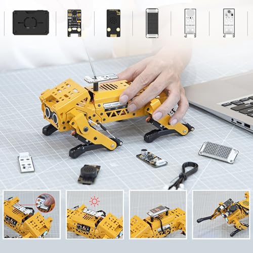 Bewinner AI Smart Robot Dog with Python Programming & Mobile APP Control - STEM Educational Quadruped Robot Kit for Teens Adults, Programmable with 1500mAh Battery - Image 3