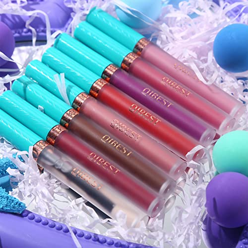 QiBest 7 Matte Liquid Lipstick with 1 Lip Plumber Gloss Makeup Set Long Lasting High Pigmented Velvety Waterproof Nude Lipgloss Kit Make Up Gift Sets for Women Girls - Image 8