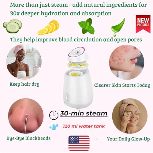 Facial Steamer,Complete Home Spa Set – Jade Roller, Gua Sha, Blackhead Remover Tools, Microfiber Hair Towel, Deep Pore Cleansing, Hydrating - Image 2