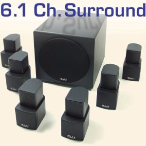 KLH HTA-6108 7-pc. Twistable Directional 650 Watt 6.1 Surround Sound Powered Home Theater Speaker System