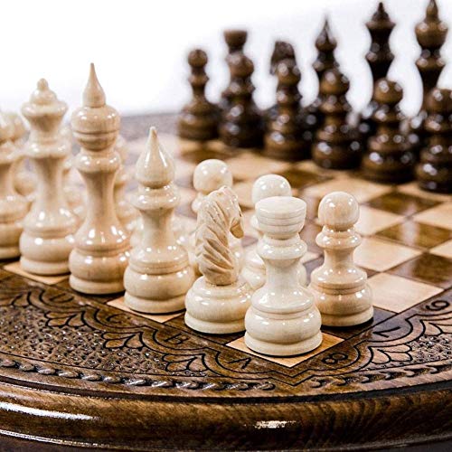 FGDIUCVN Handmade Chess Set Standard Carved International Chess Folding Travel Chess Family Chess Game Gift for Chess Lovers - Image 3