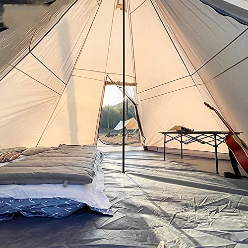QZQHNYJ Outdoor Indian Tent Ultralight Teepee Tent Family Pyramid Tent for Backpacking, Camping, Hiking, Bushcraft, Travel, Winter Camping (Khaki 460X460X300C - Image 2