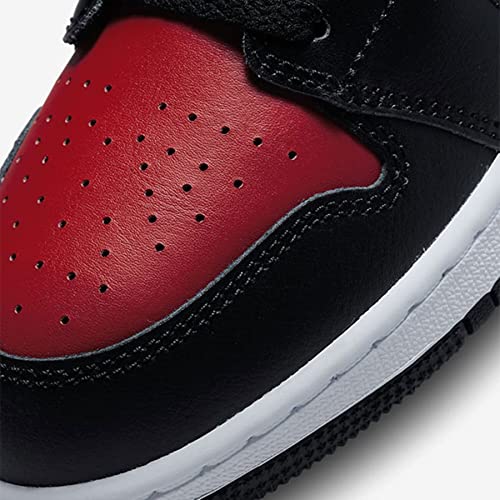 Jordan Boy's Air 1 Mid GS Sneaker, Black/Fire Red-white, 7 Big Kid - Image 6