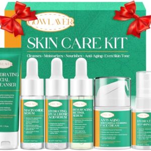 Lifting & Firming Anti-Aging Skin Care Set Kit for Women Teens,Niacinamide Retinol Serum,Hyaluronic Acid Serum,Skincare Gift Set,Facial Skin Care Products,Face Care Routine Kit Christmas Gift Women