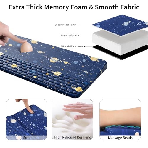Wrist Rest for Computer Keyboard, Keyboard Wrist Rest, Ergonomic Keyboards Holder for Easy Typing Working, Wrist Pad for Keyboards with Comfortable Wrist Rest for Keyboard Blue Planets - Image 3