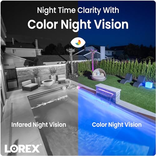 Lorex 4K 8MP IP Wired Metal Dome Outdoor/Indoor Security Camera - Smart Security Lighting, Smart Motion Detection, Deterrence Siren, Color Night Vision Booster, 2-Way Talk, IP67 Weatherproof (Black) - Image 5