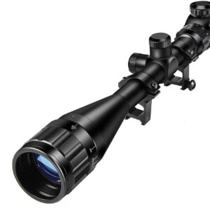 CVLIFE Rifle Scope 6-24×50 AO Red and Green Illuminated Long Range Scope for Hunting with Scope Rings