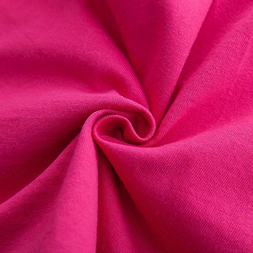 JUXINSU Cotton Girls Flower Rainbow Long Sleeve Dresses Butterfly Animal for Kids 3-8 Years (81035-Fuchsia, 6T(6-7 Years)) - Image 8