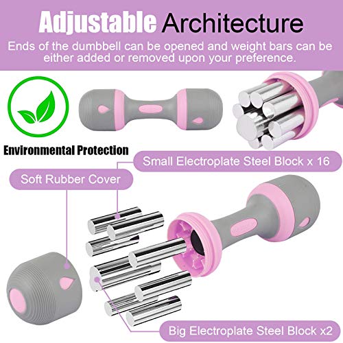 Adjustable Hand Dumbbells for Women - 1 Set Portable Rubber Fitness Equipment, Suitable for Home Workout Dumb Sets Women - Image 6