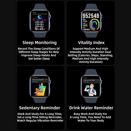 Smart Watch for Men Women Compatible iOS Android iPhone, 2.09'' Smartwatch Activity Fitness Tracker Watch with Answer/Make Calls/SMS/Heart Rate/Sleep Monitor/Pedometer & 2 Bands (Green) - Image 7