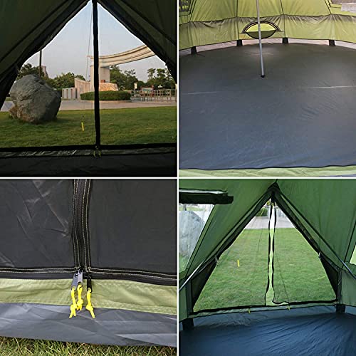 DEKIMOW 5-8 People 4M Waterproof Yurt Tent, Camping Pyramid Tent Round Canvas Bell Tent 210D Oxford India Family Tent Portable Privacy Tent for Camping Outdoo - Image 5