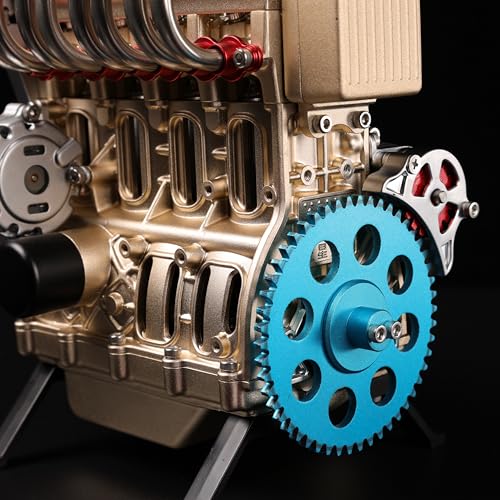 TECHING v4 Engine Model kit Full Metal Model Engine Assembly Kit Kids Run Adults 350+Pcs Assembly time 4 Hours DIY Toy Gift (4 Cylinder Engine kit) - Image 5