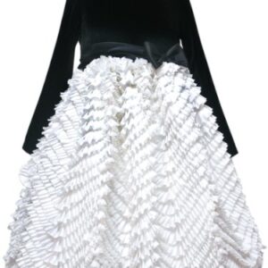 Rare Editions Little Girls’ Soutach Dress, Black/Ivory, 5