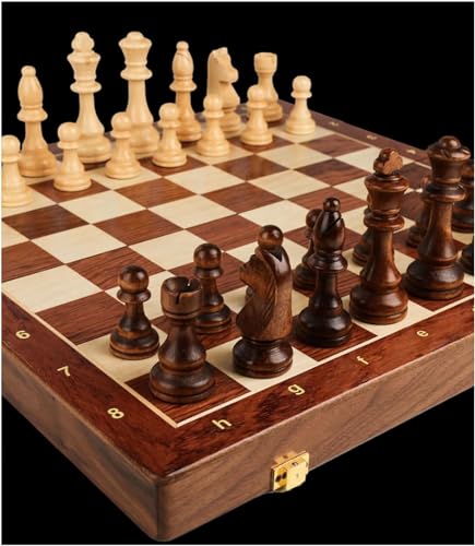 EHVYBDX International Chess Wooden Chess Set Professional Luxury Chess Set Portable Travel Chess Board for Educational Family Birthday Game Chess Gifts - Image 7