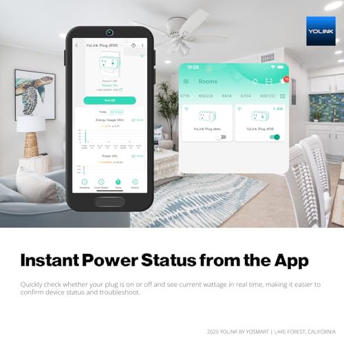 YoLink Smart Energy Plug 15A, 2 Pack, LoRa Control up to 1/4 Mile, High-Power Appliances, Cylce Timer, Real-Time Power Monitor, Overload Protection, Notifications, Alexa, Google, IFTTT, Hub Included - Image 5