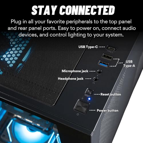 Panorama RTX 5080, 24-Core Ultra 9 285K, 64GB DDR5 RAM, 2TB Gen4 NVMe SSD, Liquid Cooled Gaming Desktop PC w/Windows 11 Pro, 3-Year Warranty, RGB Keyboard+Mouse, Internal Wi-Fi 6E, 3X DP & HDMI - Image 6