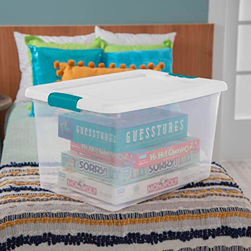 Sterilite 64 Quart Clear Plastic Stackable Storage Container Bin Box Tote with White Latching Lid Organizing Solution for Home & Classroom, 48 Pack - Image 7