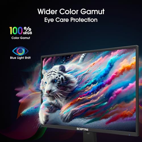 New! Sceptre 24-inch Prime Monitor 100Hz 100% sRGB HDMI x2 VGA Build-in Speakers Machine Black 2026 (E248W-19203R Series) - Image 4