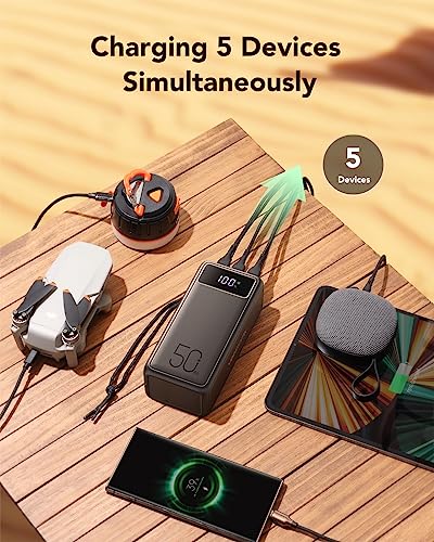 VEEKTOMX 100W Power Bank 56000mAh for Laptop& Phone+ Power Bank with Built in Cables 20000mAh Compatible with iPhone, iPad, Samsung and Android Devices for Travel - Image 6