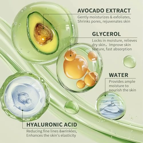 Avocado Skin Care Set, Skincare Gifts Kits For Hydrating Skin, Anti Aging Facial Kit For Women With Facial Cleanser, Toner, Face Serum, Lotion, Face Cream, Eye Cream. (6 Pieces) - Image 4