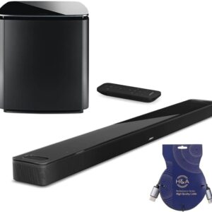 Bose Smart Ultra Dolby Atmos Soundbar Speaker, Black, Bundle with Bose Bass Module 700, Sound Bar for Home Audio Speaker TV Wireless, Bluetooth, Wifi, Alexa, Google, Voice Control + H&A HDMI C
