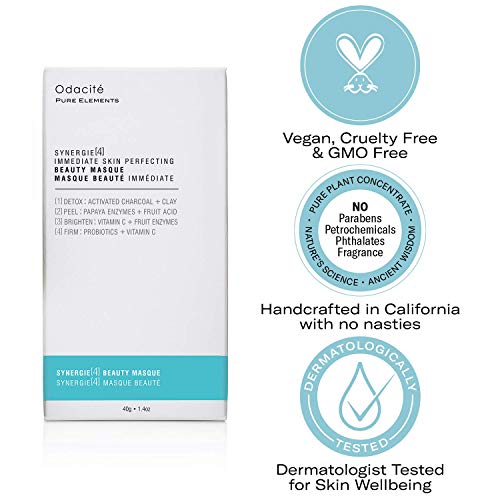 Odacité Acne Cream for Face - 4-in-1 Powder Masque Synergie 4 - Detoxifying Facial Mask with Clay & Charcoal, Clay Mask Detox for Pores and Blackheads, 1.41 oz - Image 2