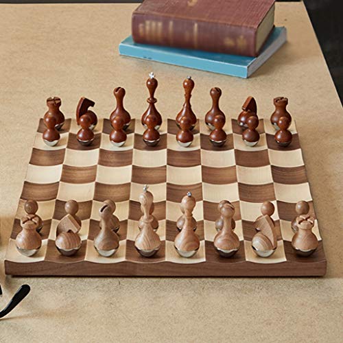 IGZVMBO Creative Wooden Chess Set Tumbler Chess Piece Three-Dimensional Corrugated Chessboard Family Interactive Toy Decoration Chess Gifts - Image 5
