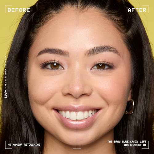 NYX PROFESSIONAL MAKEUP The Brow Glue Crazy Lift, Brow Lamination Gel with 16HR Strong Hold & Built-In Styling Comb - Clear Eyebrow Gel - Image 4