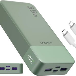 J2651 Portable Charger, 35W 20000mAh USB C in & Out Power Bank, Battery Pack with QC4.0+PD3.0 35W High-Speed Charging for Bluetooth Earbud, Mobile Phone, Tablet (Green)