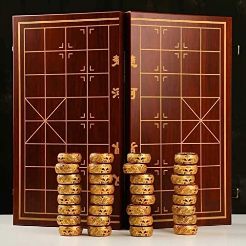 DDYYCX Chinese Chess, Portable Chinese Chess Set with Folding Board, Xiangqi Traditional Tabletop Strategy and Board Game, Perfect for Kids Adults Family (Size : 6cm/2.4") - Image 2