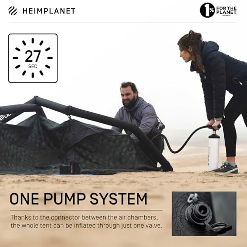 HEIMPLANET Fistral V2, 1-2 Person Inflatable Camping Tent, All Season, 31 sq ft, 2 Rooms, 2 Vestibules, Waterproof, 5000mm, No Tent Poles Required, Supports 1% for The Planet - Image 7