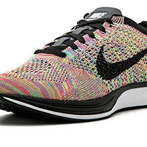 Nike Flyknit Racer Unisex Running Trainers 526628 Sneakers Shoes (6 UK 7 US EU 40, Dark Grey Black Blue Glow Pink foil 004)