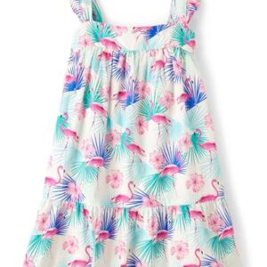Gymboree,Girls,and Toddler Sleeveless Summer Dresses,Splash Flamingo,10
