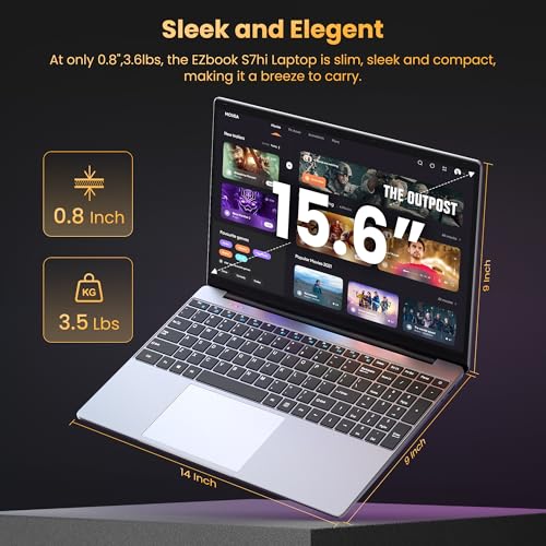 jumper Laptop, 12GB DDR4 640GB SSD, Office 365-1 Year, 5205U Processor, Windows 11 Computer, 15.6 Inch FHD IPS Display, 38Wh Battery, 2 Stereo Speakers, USB3.0 * 2, HDMI. - Image 5