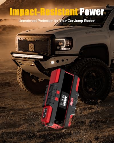 PJS06 Pro 6000A Car Jump Starter (All Gas & 12L Diesel), 74Wh Portable Power Bank with 40W Fast Charge, Smart LCD Voltage Display, Large Screen Warning Light, 10-Safety Protections - Image 8