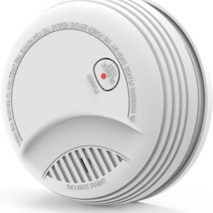1 Pack Fire Alarms Smoke Detectors, Photoelectric Sensor Smoke Alarm Battery Operated, Fire Alarm with Test Button & Low Battery Signal, LED Warning Light 85 dB Alarm Sound for Bedroom and Home