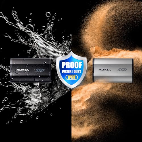 ADATA SD810 2000G IP68 Water Resistance Up to 2000 MB/s USB 3.2 Gen 2 USB-C External Solid State Drive - Silver for iPhone 15/Pro/Max, Android (SD810-2000G-CSG) - Image 5
