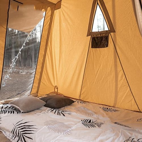 Cotton Canvas Cabin Tent Family Camping, Hiking, Picnic, and Party, Breathable, Multifunctional Design with Carrying Bag - Image 4