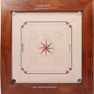 KNK Golden Carrom Board – Antique Indoor Game Approved by Carrom Federation (36mm, Jumbo)