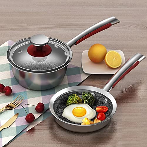 Kitchen Pan Set 16cm Breakfast Pots for Kitchen Frying Pan Milk Pot Stainless Steel Cooking Pots Nonstick Cookware Sets - Image 3
