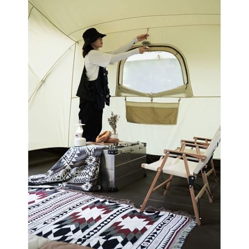 Double Layer Family Camping Tent with 2 Mesh Door 2 Mesh Windows Instant Cabin Tent 3-4 Person Extra Large Tent for Camping Hiking Traveling - Image 6