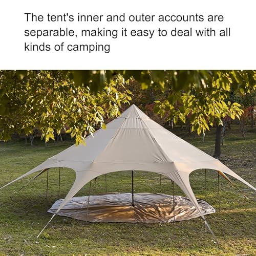 Outdoor Waterproof Cotton Canvas Tent, 4 Season Family Camping Tent 8-10 Person with Stove Jacks for Glamping and Festivals and Human Shelter - Image 3
